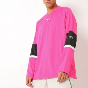Reebok Men's Classics Short Sleeve Hockey Jersey in hot pink